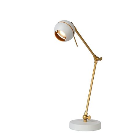 Настольная светодиодная лампа Lucide Binari 77676/05/31, LED 5W, 2700K (теплый), белый, матовое золото, металл
