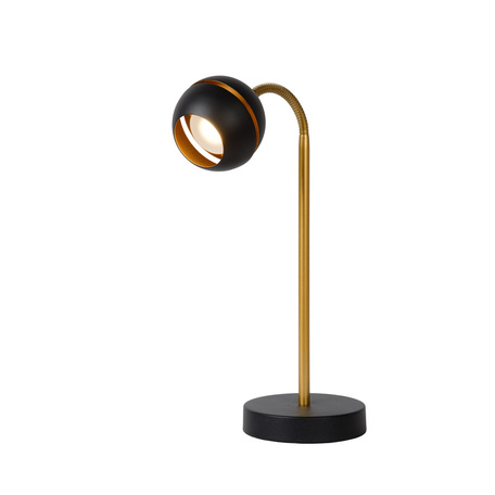 Настольная светодиодная лампа Lucide Binari 77675/05/30, LED 5W, 2700K (теплый), матовое золото, черный, металл
