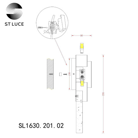 Схема с размерами ST Luce SL1630.201.02