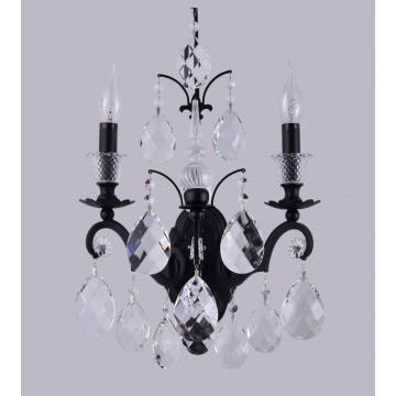 Бра Crystal Lux MAGNIFICO AP2 BLACK/TRANSPARENT 2310/402, 2xE14x60W