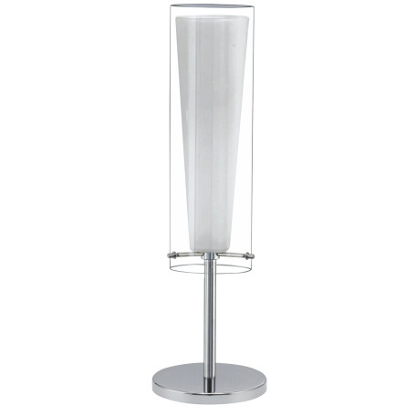 Настольная лампа Eglo Pinto 89835, 1xE27x60W, хром, белый, прозрачный, металл, стекло