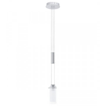 Подвесной светодиодный светильник Eglo Aggius 91545, LED 6W 3000K 400lm, хром, белый, металл, стекло