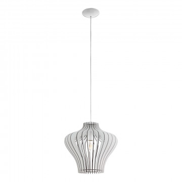 Подвесной светильник Eglo Cossano 2 95253, 1xE27x60W, белый, черно-белый, металл, дерево