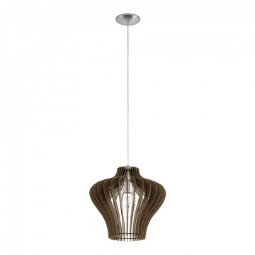 Подвесной светильник Eglo Cossano 2 95259, 1xE27x60W, никель, коричневый, металл, дерево