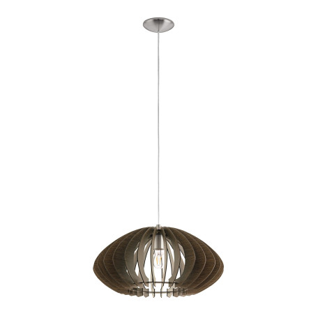 Подвесной светильник Eglo Cossano 2 95261, 1xE27x60W, никель, коричневый, металл, дерево