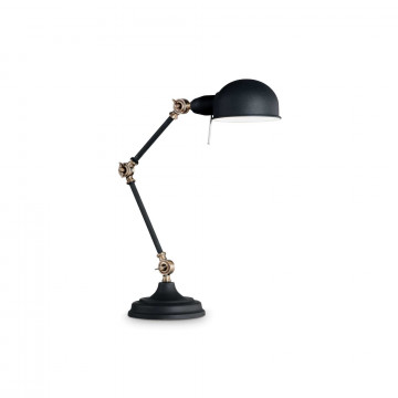 Настольная лампа Ideal Lux TRUMAN TL1 NERO 145211, 1xE27x60W, черный с бронзой, черный, металл