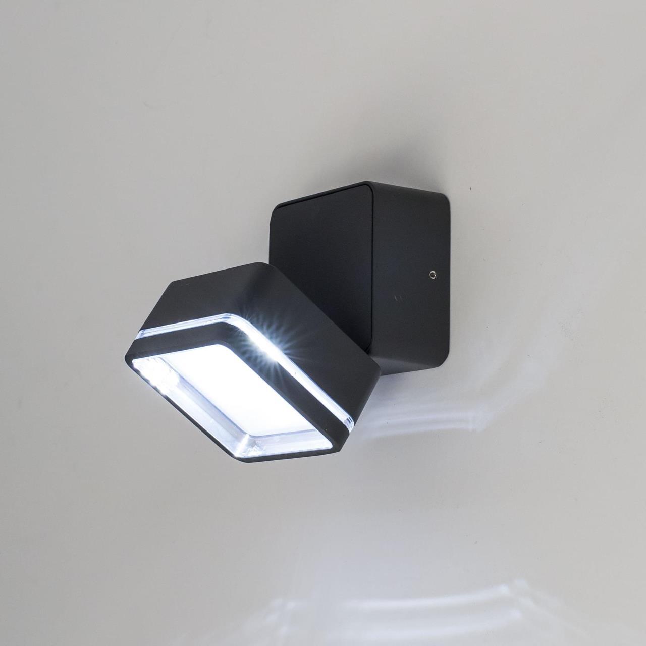 Настенный светодиодный светильник с регулировкой направления света Citilux CLU0008K, IP54, LED 6W 4000K 390lm, черный, металл, металл со стеклом - фото 6