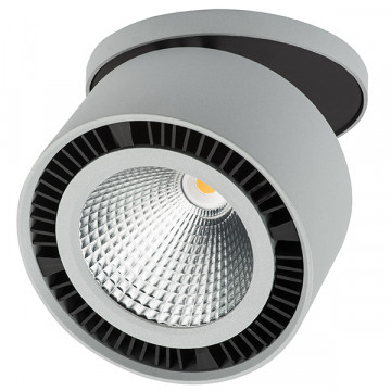 Встраиваемый светодиодный светильник с регулировкой направления света Lightstar Forte Inca 214849, LED 40W 4000K 3400lm, серый, металл
