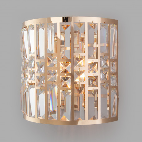 Настенный светильник Eurosvet Lory 10116/2 золото/прозрачный хрусталь Strotskis (a050442), 2xE14x60W