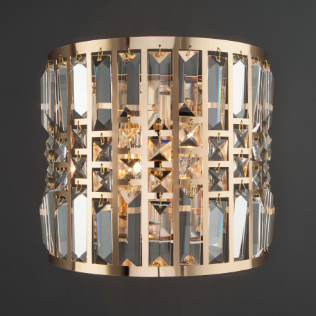 Настенный светильник Eurosvet Lory 10116/2 золото/прозрачный хрусталь Strotskis (a050442), 2xE14x60W - миниатюра 2
