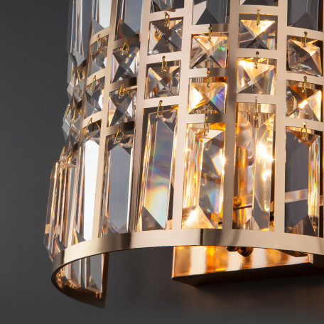 Настенный светильник Eurosvet Lory 10116/2 золото/прозрачный хрусталь Strotskis (a050442), 2xE14x60W - миниатюра 3
