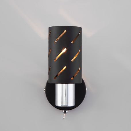 Настенный светильник с регулировкой направления света Eurosvet Fente 20090/1 черный/хром (a050197), 1xE14x40W - миниатюра 2
