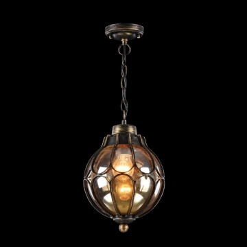 Подвесной светильник Maytoni Champs Elysees S110-35-01-R, IP44, 1xE27x100W, черный с золотой патиной, янтарь, металл, металл со стеклом - миниатюра 3