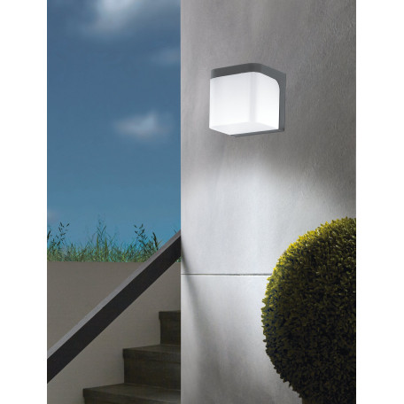 Настенный светодиодный светильник Eglo Jorba 96256, IP44, LED 6W 3000K 500lm, белый, серый, пластик - миниатюра 2