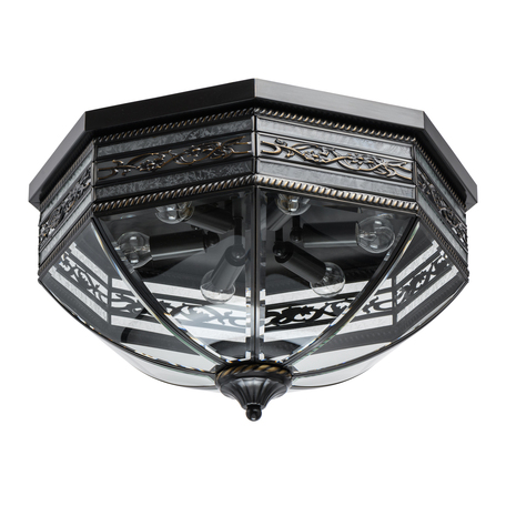 Потолочный светильник Chiaro Корсо 801010806, IP44, 6xE14x40W, черный, прозрачный, металл, стекло
