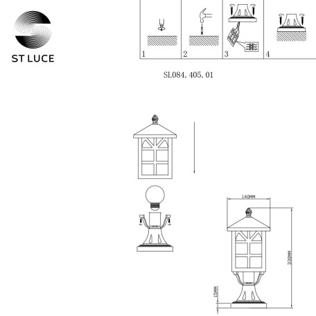 Схема с размерами ST Luce SL084.405.01