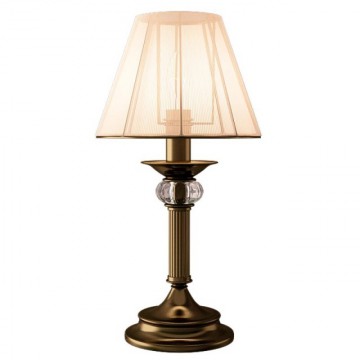 Настольная лампа Newport 2201/T ленточный (М0040947), 1xE14x60W, бронза, бежевый, металл со стеклом, текстиль