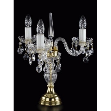 Настольная лампа Artglass MARKETA III. BALLS CE, 3xE14x40W, золото с прозрачным, золото с белым, прозрачный с золотом, прозрачный, стекло, хрусталь Artglass Crystal Exclusive - миниатюра 1