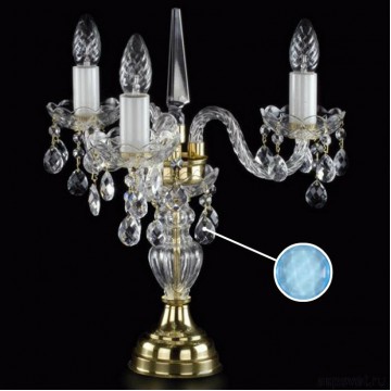 Настольная лампа Artglass MARKETA III. VACHTLE FULL CUT - 6006, 3xE14x40W, золото с прозрачным, золото с белым, прозрачный с золотом, прозрачный с белым, голубой, стекло - миниатюра 1