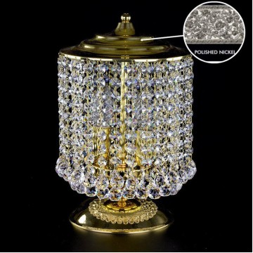 Настольная лампа Artglass MARRYLIN II. NICKEL SP, 2xE14x40W, никель, прозрачный, металл, кристаллы SPECTRA Swarovski