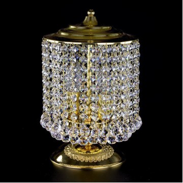 Настольная лампа Artglass MARRYLIN II. SP, 2xE14x40W, золото, прозрачный, металл, кристаллы SPECTRA Swarovski