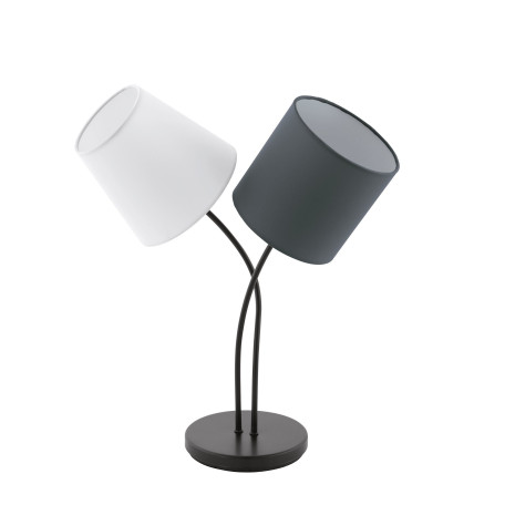 Настольная лампа Eglo Almeida 95194, 2xE14x40W, черный, серый, металл, текстиль - миниатюра 1
