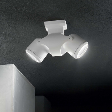 Настенный светильник с регулировкой направления света Ideal Lux XENO AP2 BIANCO 129495, IP44, 2xGU10x28W, белый, металл, стекло - миниатюра 2