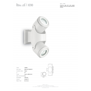 Схема с размерами Ideal Lux 129495