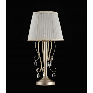 Настольная лампа Freya Simone FR2020-TL-01-BG (FR020-11-G), 1xE14x40W, золото, бежевый, прозрачный, металл, текстиль, хрусталь - миниатюра 2