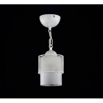 Подвесной светильник Freya Ornella FR2201-PL-01-WG (FR201-11-W), 1xE27x60W, белый с серебряной патиной, металл, металл со стеклом, стекло с металлом - миниатюра 2