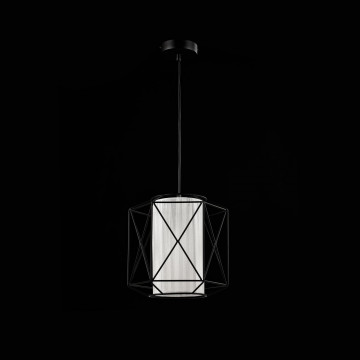 Подвесной светильник Freya Mizar FR4313-PL-01-BL (FR313-01-WB), 1xE27x60W, черный, черный с белым, белый с черным, металл, металл с текстилем, текстиль с металлом - миниатюра 2