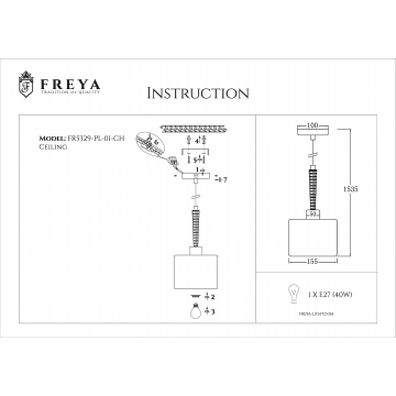 Схема с размерами Freya FR5329-PL-01-CH