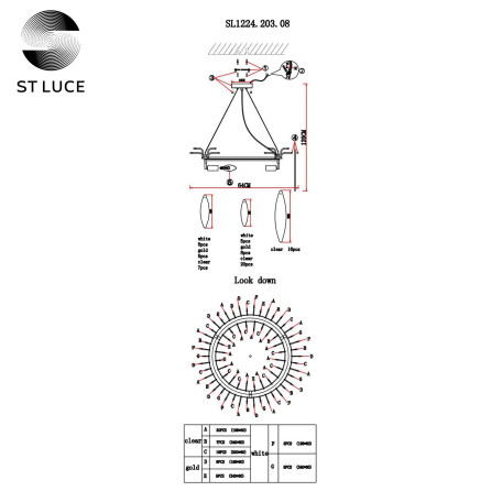 Схема с размерами ST Luce SL1224.203.08