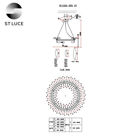 Схема с размерами ST Luce SL1224.203.10