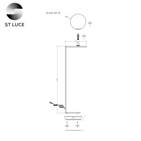 Схема с размерами ST Luce SL1148.305.01