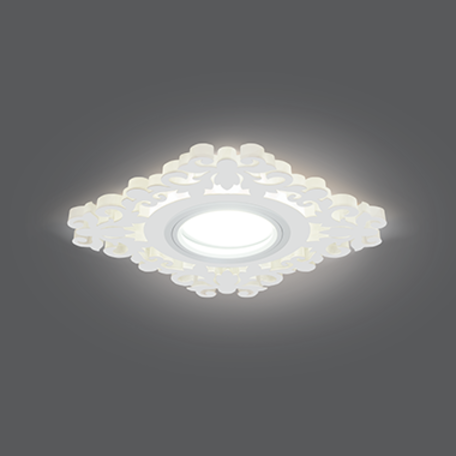 Встраиваемый светильник Gauss Backlight BL131, 1xGU5.3x50W + LED 3W 3000K, белый, металл