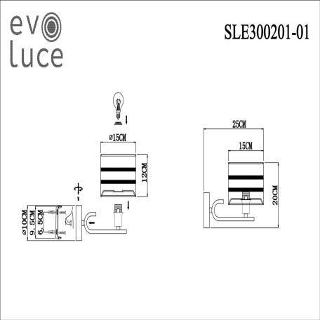 Схема с размерами Evoluce SLE300201-01