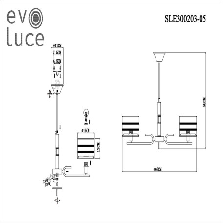 Схема с размерами Evoluce SLE300203-05