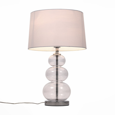 Настольная лампа ST Luce Ampolla SL970.104.01, 1xE27x60W, хром, прозрачный, белый, стекло, текстиль