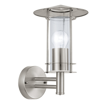 Настенный фонарь Eglo Lisio 30184, IP44, 1xE27x60W, сталь, прозрачный, металл, металл со стеклом