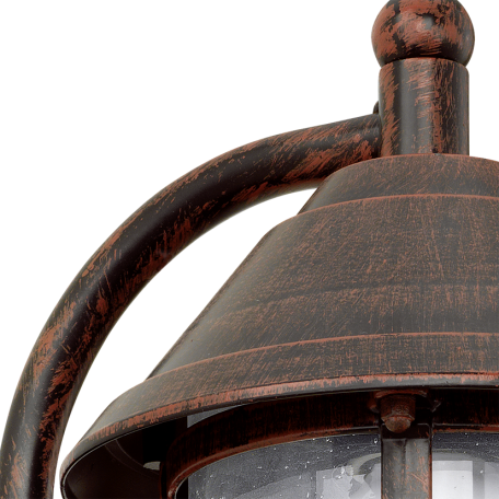 Настенный фонарь Eglo San Telmo 90184, IP23, 1xE27x60W, коричневый, прозрачный, металл, металл со стеклом - миниатюра 2