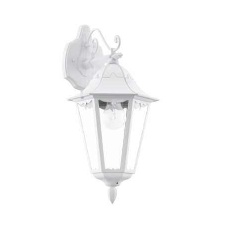Настенный фонарь Eglo Navedo 93445, IP44, 1xE27x60W, белый, прозрачный, металл, металл со стеклом
