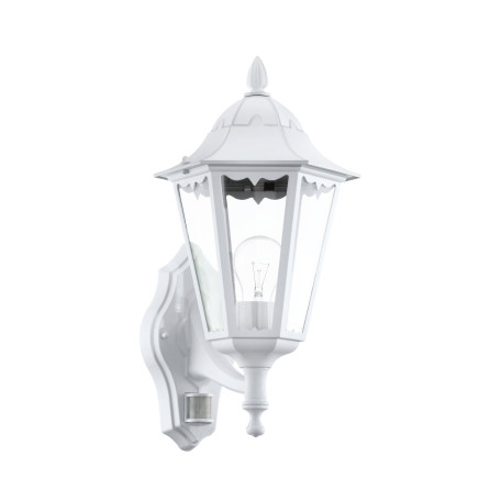 Настенный фонарь Eglo Navedo 93447, IP44, 1xE27x60W, белый, прозрачный, металл, металл со стеклом