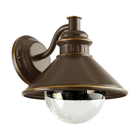 Настенный фонарь Eglo Albacete 96262, IP44, 1xE27x60W, коричневый, прозрачный, металл, металл со стеклом - миниатюра 1