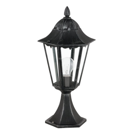 Садово-парковый светильник Eglo Navedo 93462, IP44, 1xE27x60W, черный с серебряной патиной, прозрачный, металл, металл со стеклом