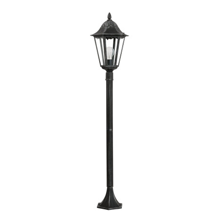 Уличный фонарь Eglo Navedo 93463, IP44, 1xE27x60W, черный с серебряной патиной, прозрачный, металл, металл со стеклом