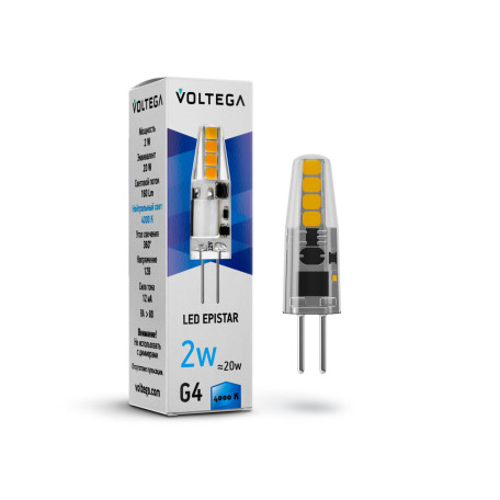 Светодиодная лампа Voltega Simple 7143 капсульная G4 2W, 4000K CRI80 220V, гарантия 2 года - миниатюра 2
