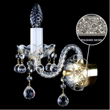 Бра Artglass MIRKA I. BALLS NICKEL CE, 1xE14x40W, никель с прозрачным, никель с белым, прозрачный с никелем, прозрачный, стекло, хрусталь Artglass Crystal Exclusive - миниатюра 1