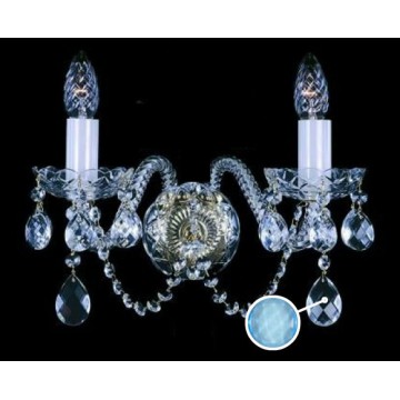 Бра Artglass MIRKA II. FULL CUT CE - 6006, 2xE14x40W, золото с прозрачным, золото с белым, прозрачный с золотом, прозрачный с белым, голубой, стекло, хрусталь Artglass Crystal Exclusive - миниатюра 1