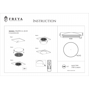 Схема с размерами Freya FR6999-CL-30-W